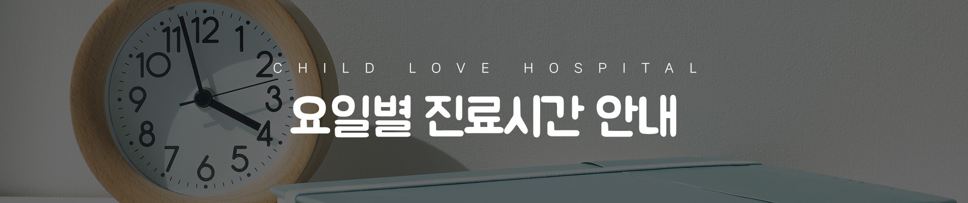 요일별 진료시간 안내